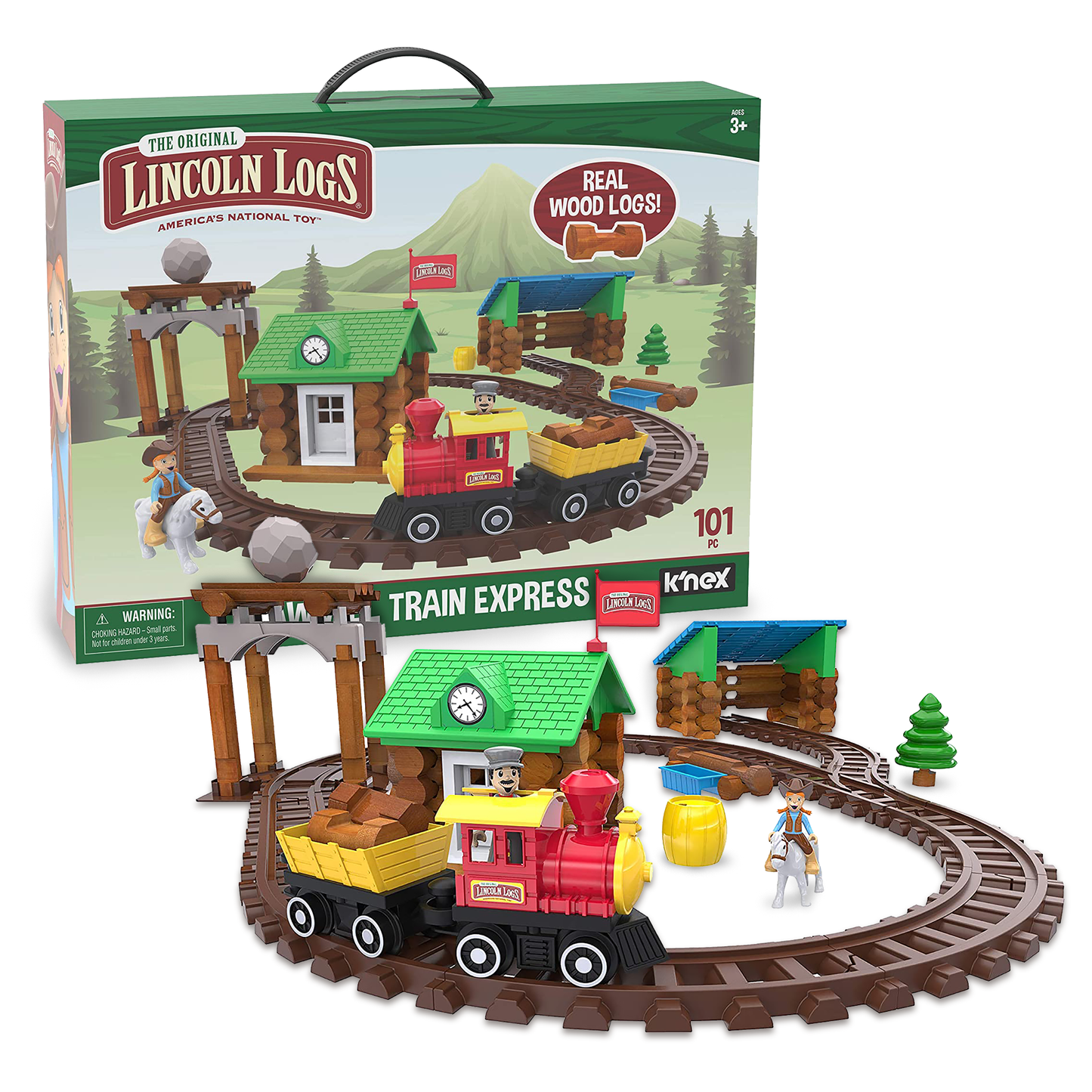 LINCOLN LOGS Sawmill Express Train Building Set