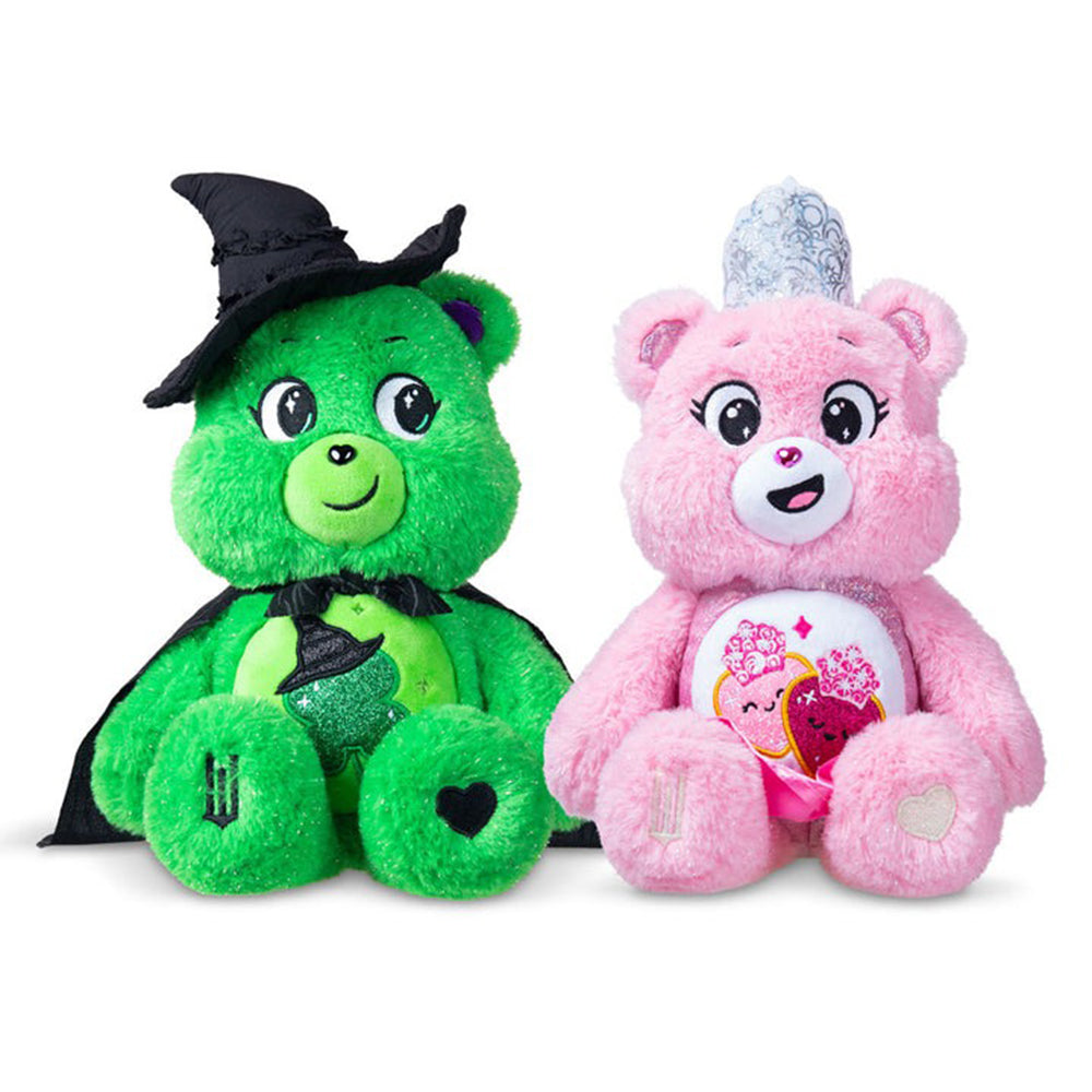 Care Bears x Wicked 2-Pack Plush – Love-a-Lot as Glinda & Good Luck as Elphaba (30cm Collectible Set)