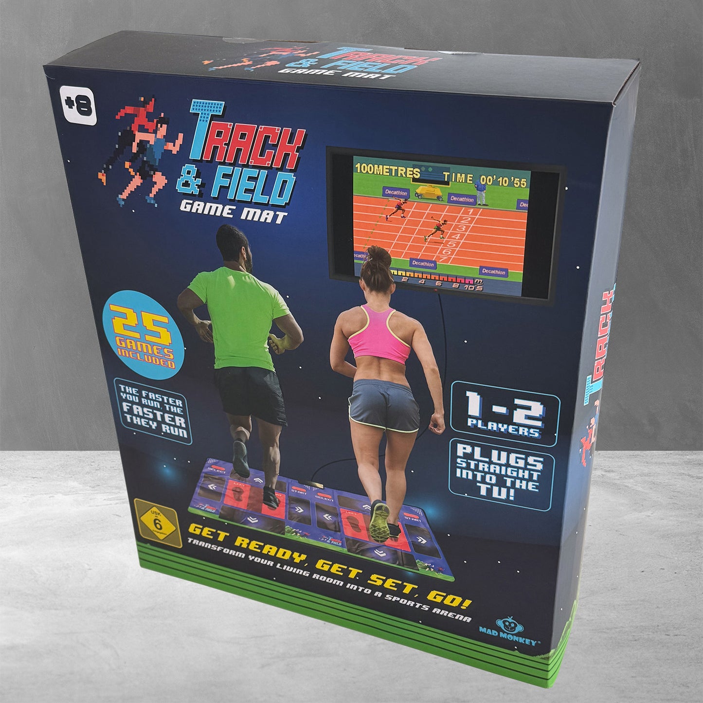 Track and Field Interactive Game Mat with 25 Built-In Sports Games – HDMI & AV Compatible