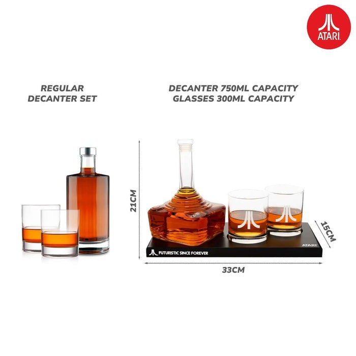 Atari CX-10 Controller Joystick Decanter & Whisky Glass Set