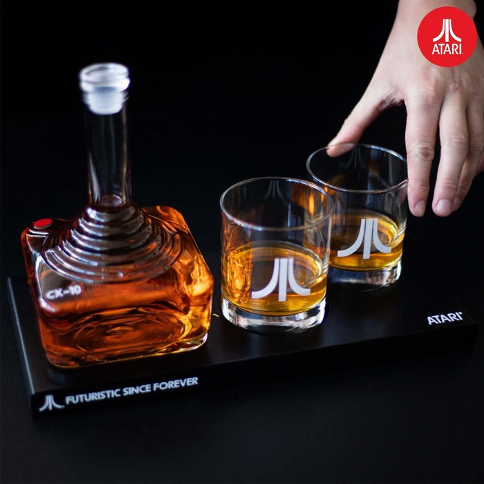 Atari CX-10 Controller Joystick Decanter & Whisky Glass Set