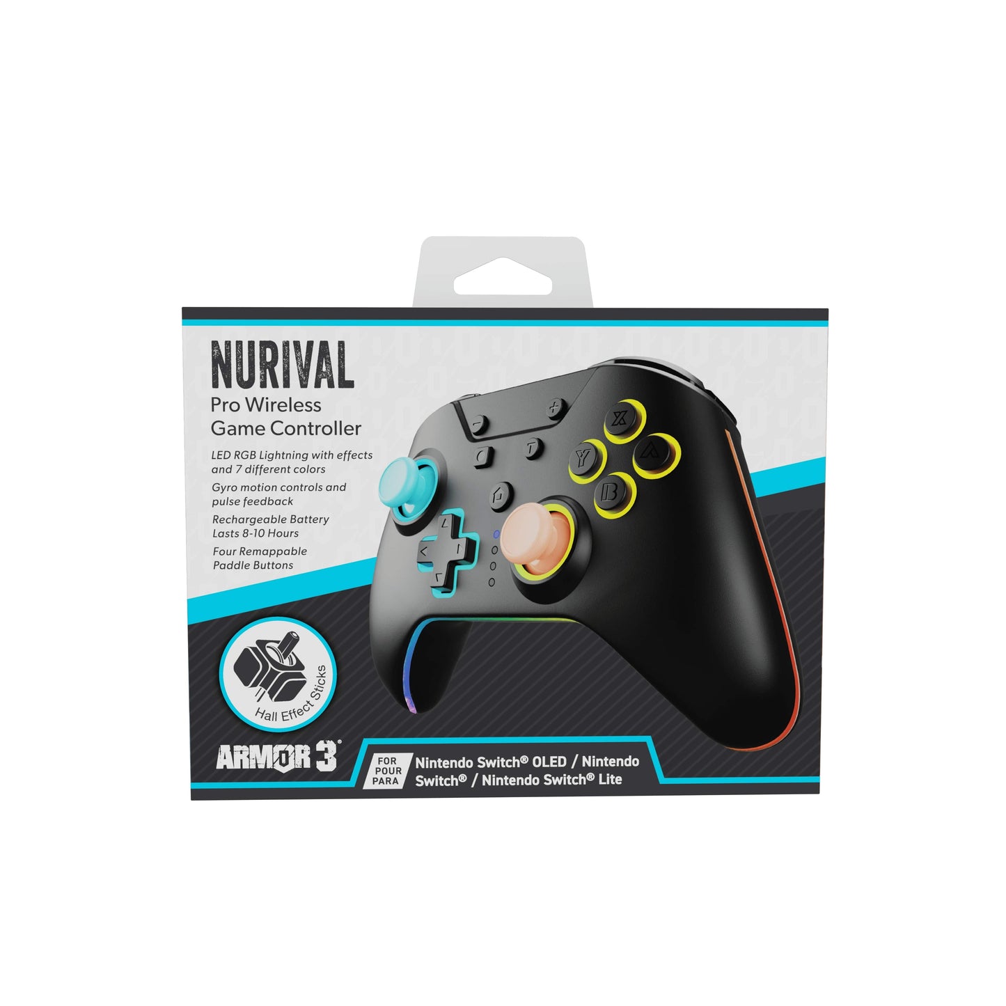 Hyperkin Wireless Controller for Nintendo Switch 2, OLED, Lite - Hall Effect Sticks, RGB Lighting & Pro Paddle Buttons