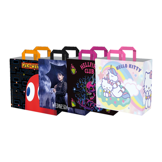 Recycled Pop-Culture Design Shopping Bags