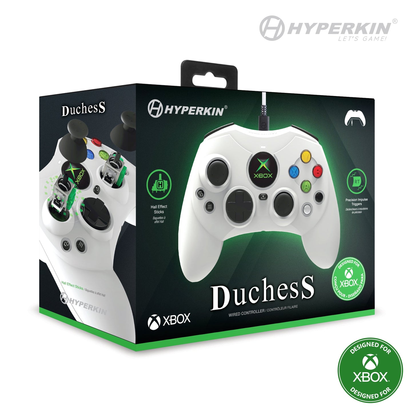 Hyperkin - DuchesS for Xbox Series X|S & PC Wired Game Controller with Hall Effect Sticks (White)
