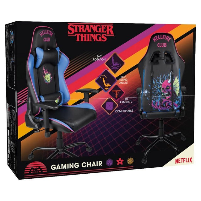 Stranger Things Gaming Chair – Ergonomic Hellfire Club Design with Recline and Lumbar Support