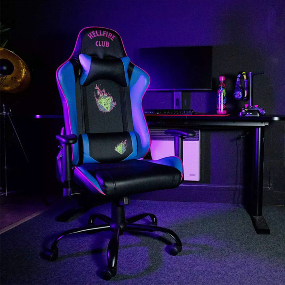 Stranger Things Gaming Chair – Ergonomic Hellfire Club Design with Recline and Lumbar Support