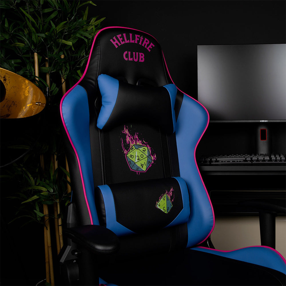 Stranger Things Gaming Chair – Ergonomic Hellfire Club Design with Recline and Lumbar Support