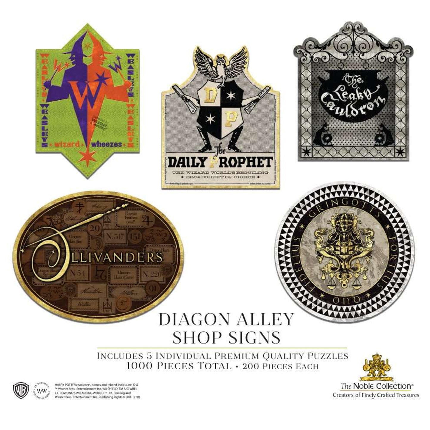 5 x Diagon Alley Shop Signs - 200pc Jigsaw Puzzles