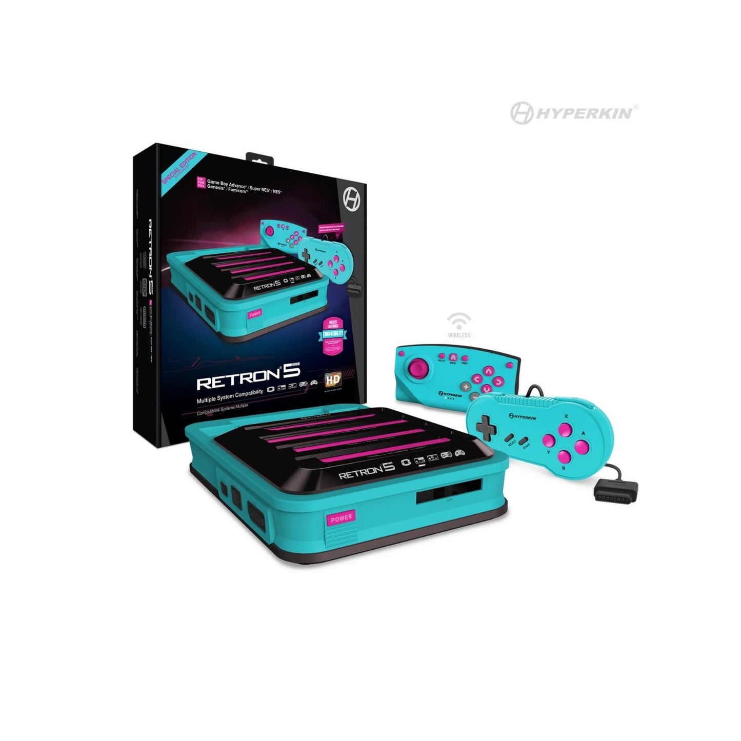 Hyperkin RetroN 5 HD Gaming Console for NES®/ Super NES®/ Super Famicom™/ Genesis/ Mega Drive/ Famicom™/ Game Boy®/ Game Boy Color®, and Game Boy Advance® - Hyper Beach