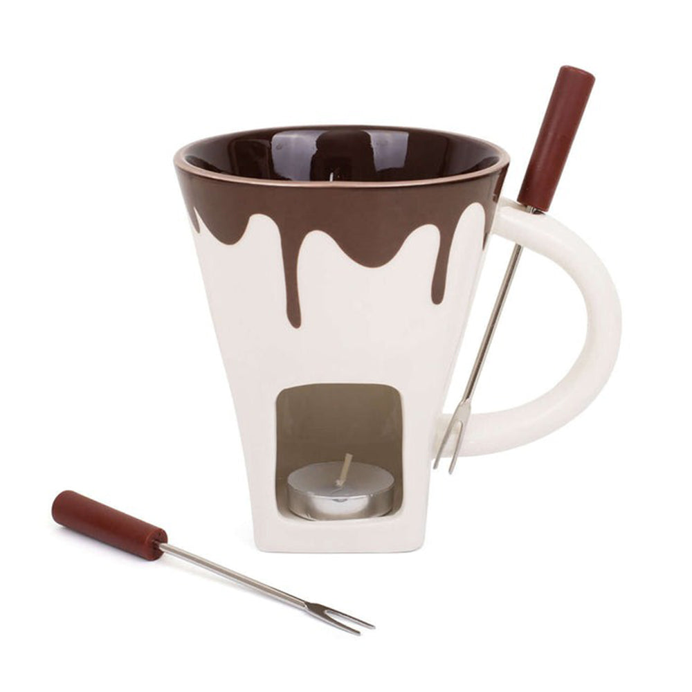 Thumbs Up! - Novelty Fondue Mug Set (2 Forks, Chocolate & Candle)