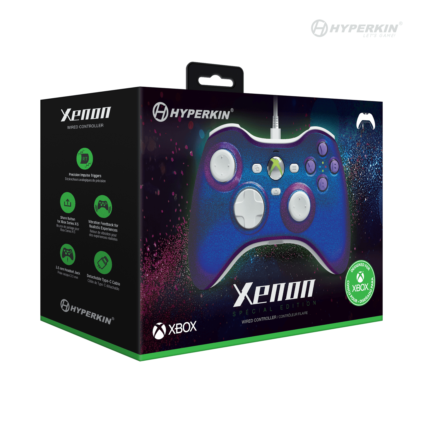 Xenon Xbox Series X/S Wired Controller - Twilight Galaxy