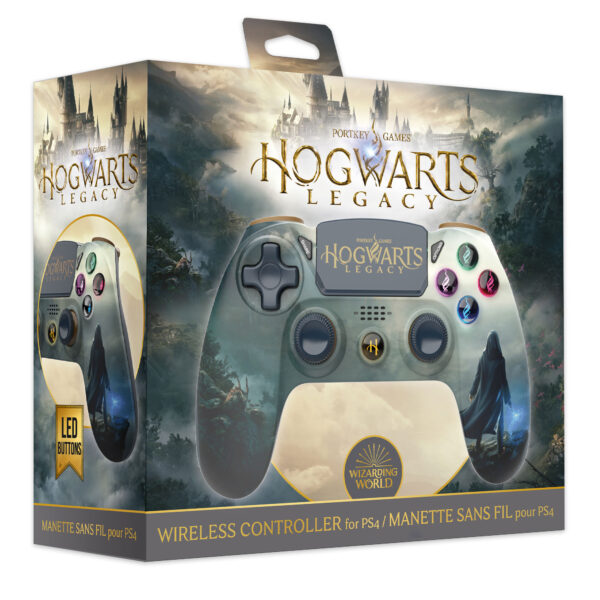 Freaks and Geeks Hogwarts Legacy Wireless PS4 controller Illuminated buttons - Landscape