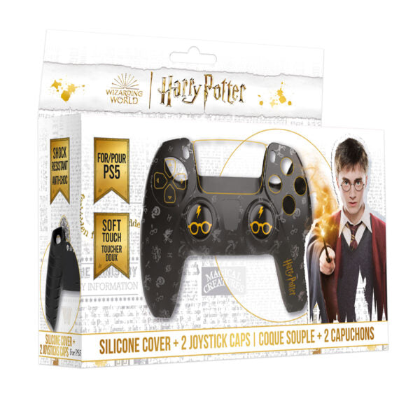 Freaks And Geeks Harry Potter-Silicone shell + grips for PS5 controller - Black