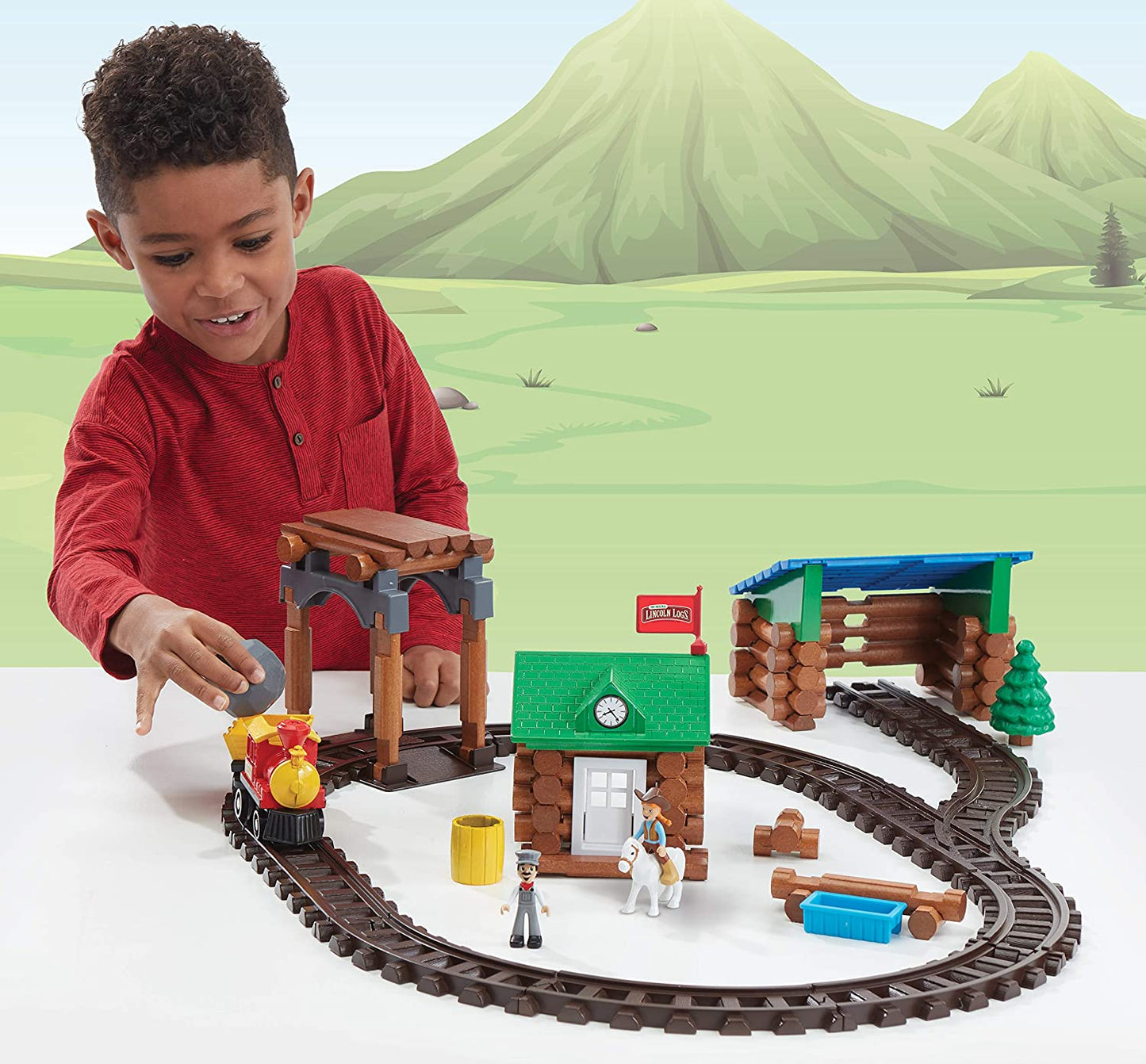 LINCOLN LOGS Sawmill Express Train Building Set