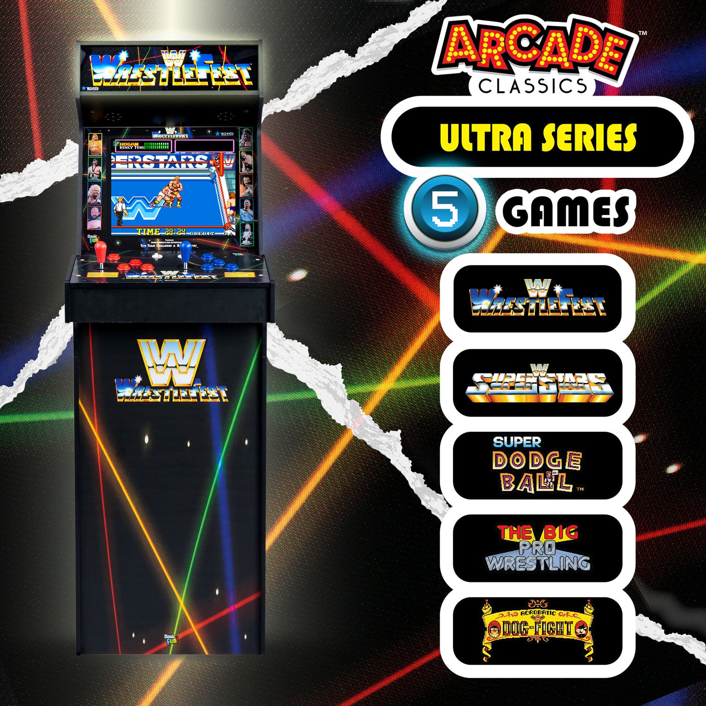WWE Wrestlefest 5-in-1 Deluxe Arcade Machine (Pre-Order | Ship Date: 20/11/2025)