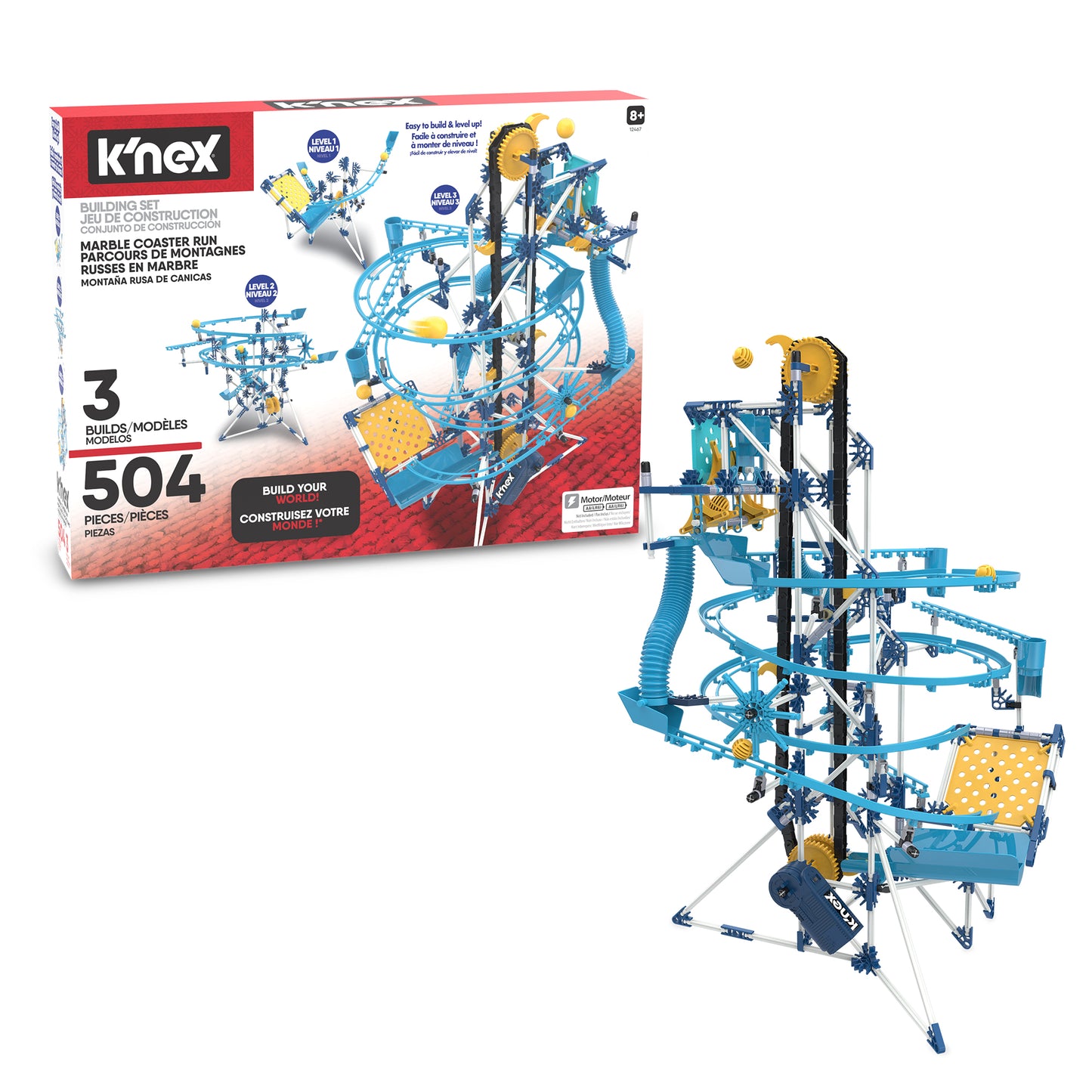 K'NEX Motorised Marble Run Building Set With 3 Models Incl.