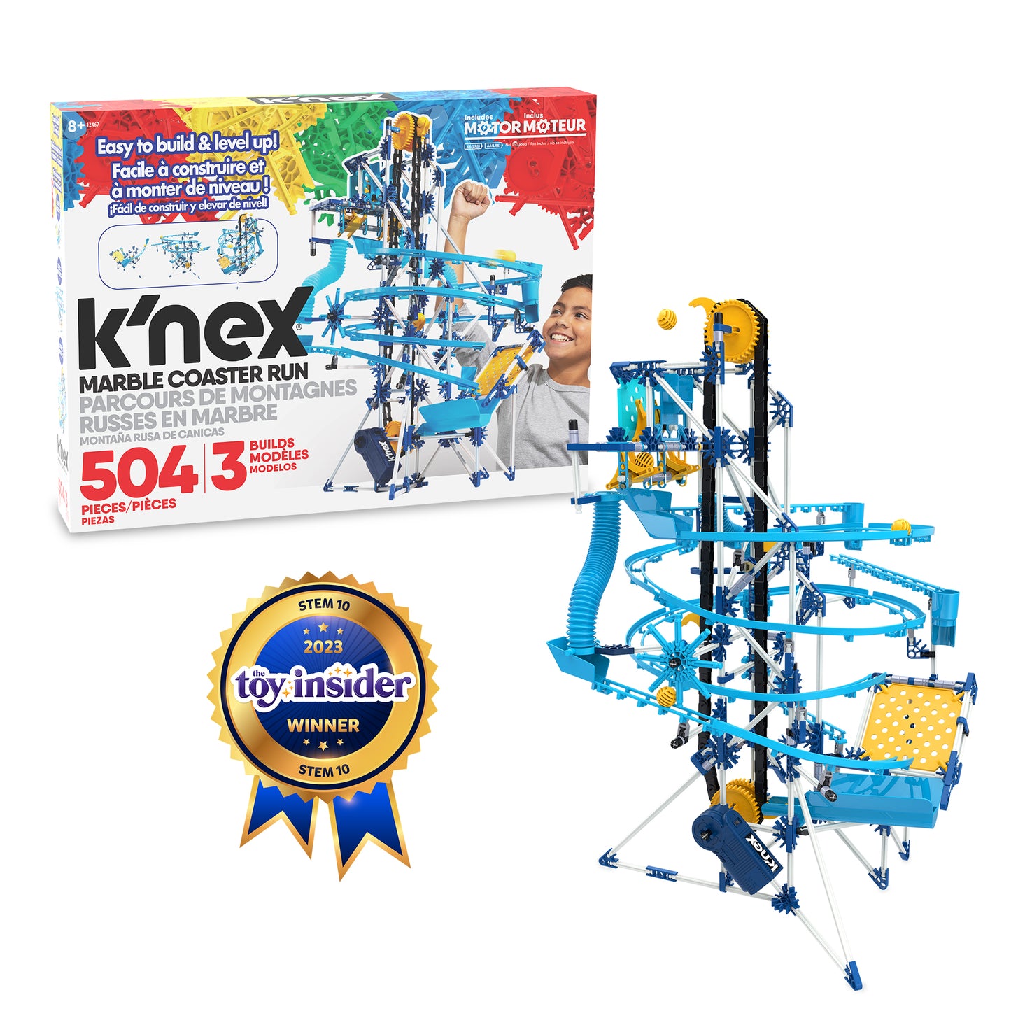K'NEX Motorised Marble Run Building Set With 3 Models Incl.