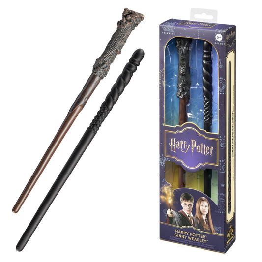 Harry Potter & Ginny Weasley PVC Role Play Wands Twin Pack