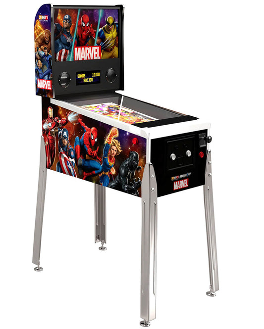 Arcade1up Marvel Digital Pinball Machine 10-in-1 Arcade Pinball With Dual LCD Screens