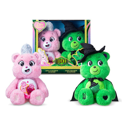 Care Bears x Wicked 2-Pack Plush – Love-a-Lot as Glinda & Good Luck as Elphaba (30cm Collectible Set)