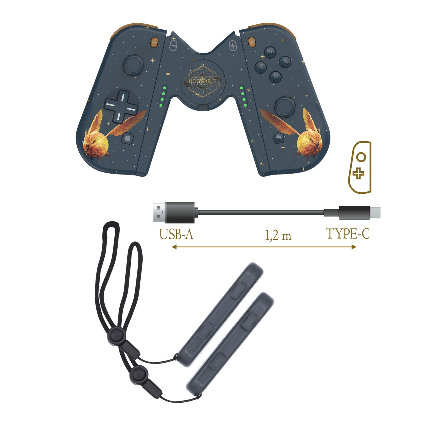 Freaks And Geeks Hogwarts Legacy - JoyCon L/R Gamepad + a pair Joy-Con Hand Wrist strap + L/R Gamepad bracket braces –