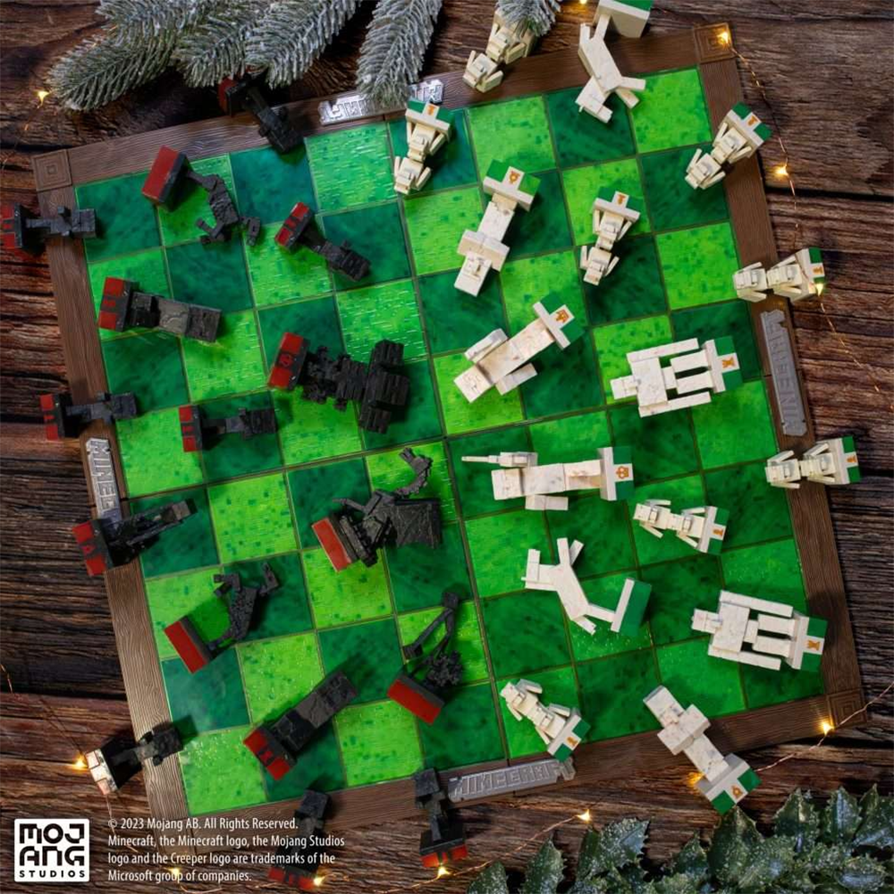 Minecraft Overworld Heroes VS Hostile Mobs Chess Set