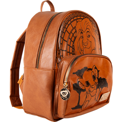 Officially Licensed Disney Lion King Simba & Mufasa Premium Faux Leather Backpack