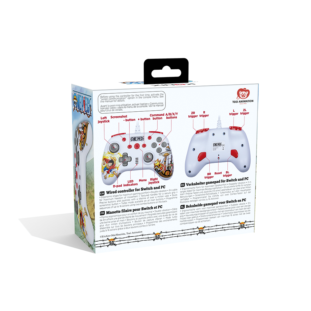 Konix One Piece White Nintendo Switch/PC Gaming Controller