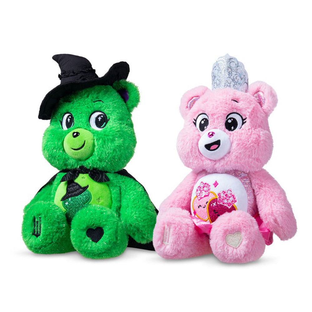 Care Bears x Wicked 2-Pack Plush – Love-a-Lot as Glinda & Good Luck as Elphaba (30cm Collectible Set)