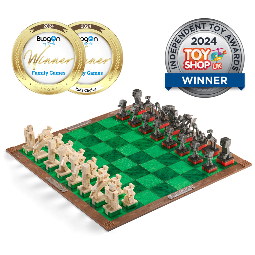 Minecraft Overworld Heroes VS Hostile Mobs Chess Set