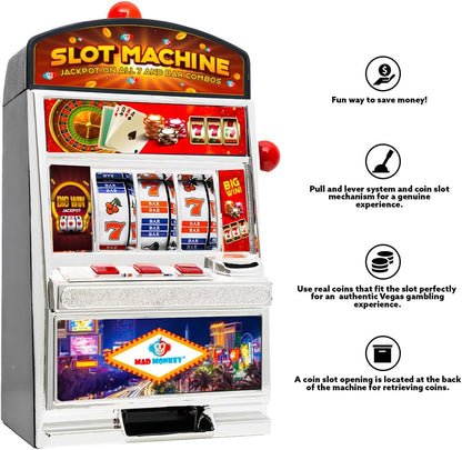 Mad Monkey - Slot Machine XL Money Box Tabletop Toy