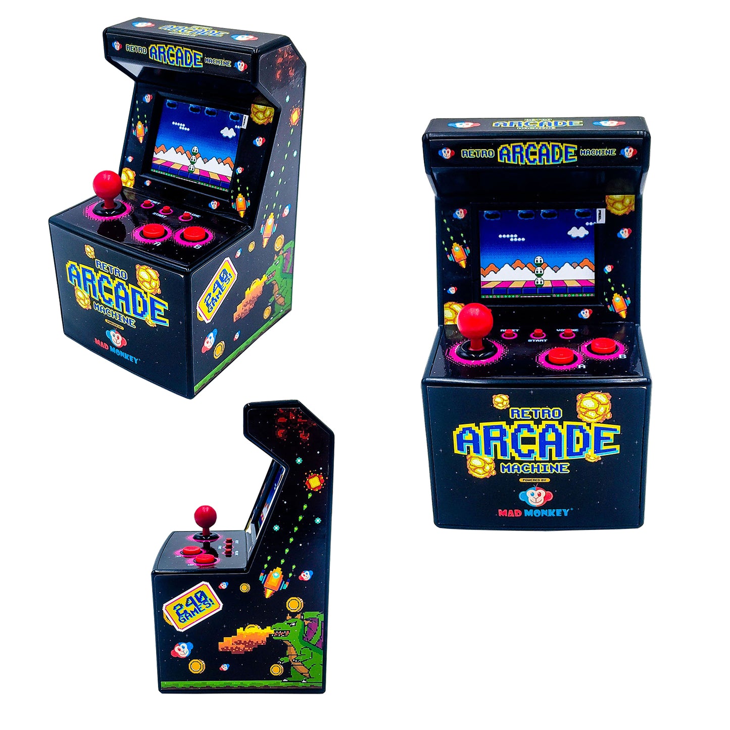 Mad Monkey - Retro Mini Arcade Machine - 240 x 8-Bit Games