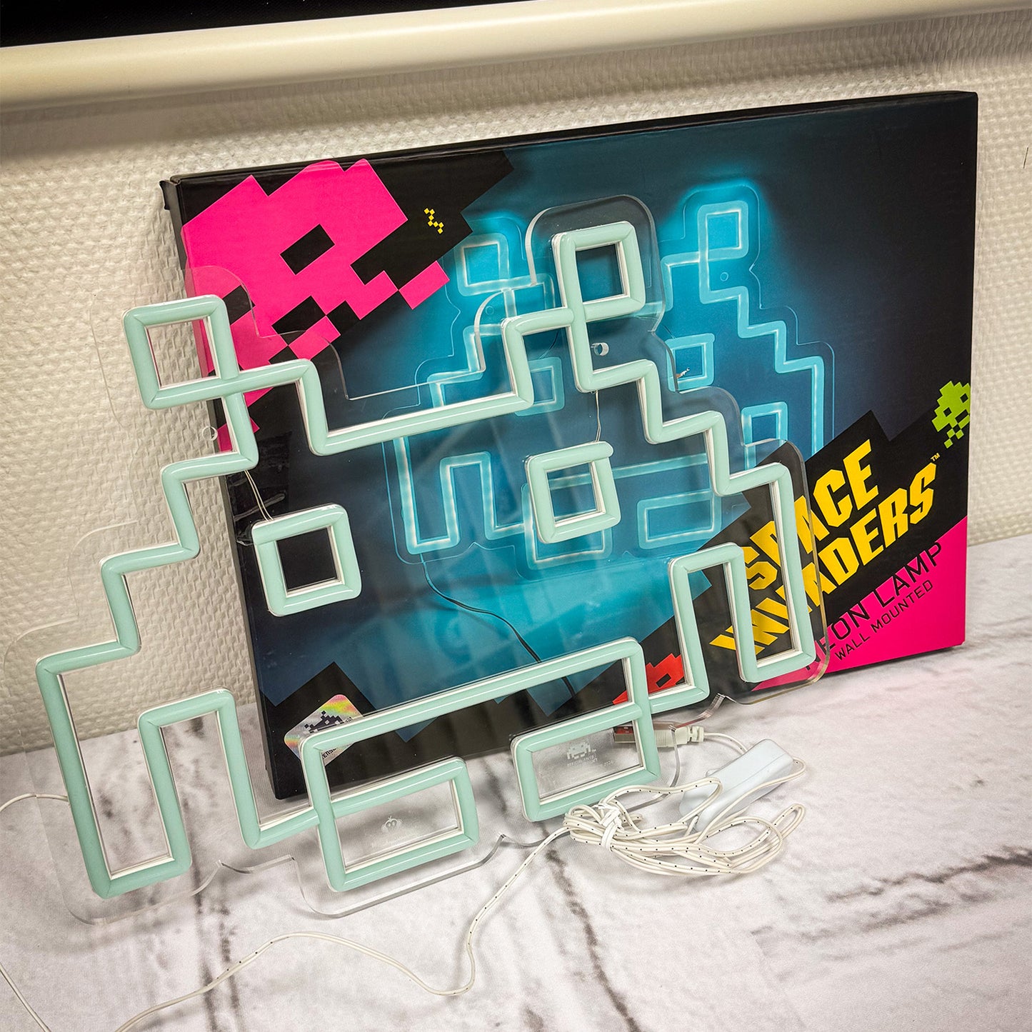 Space Invaders Logo Neon Lamp