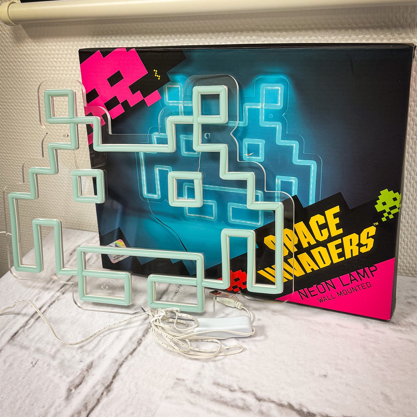 Space Invaders Logo Neon Lamp