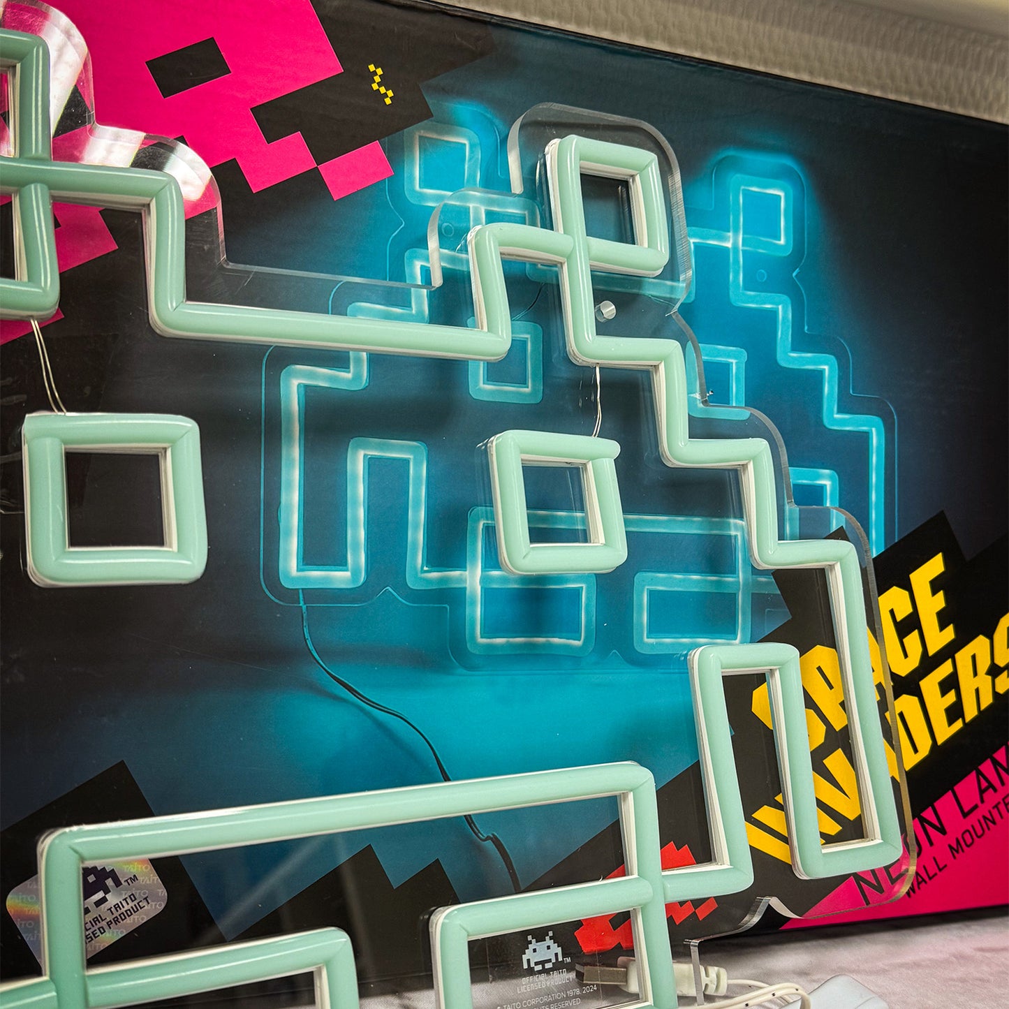 Space Invaders Logo Neon Lamp