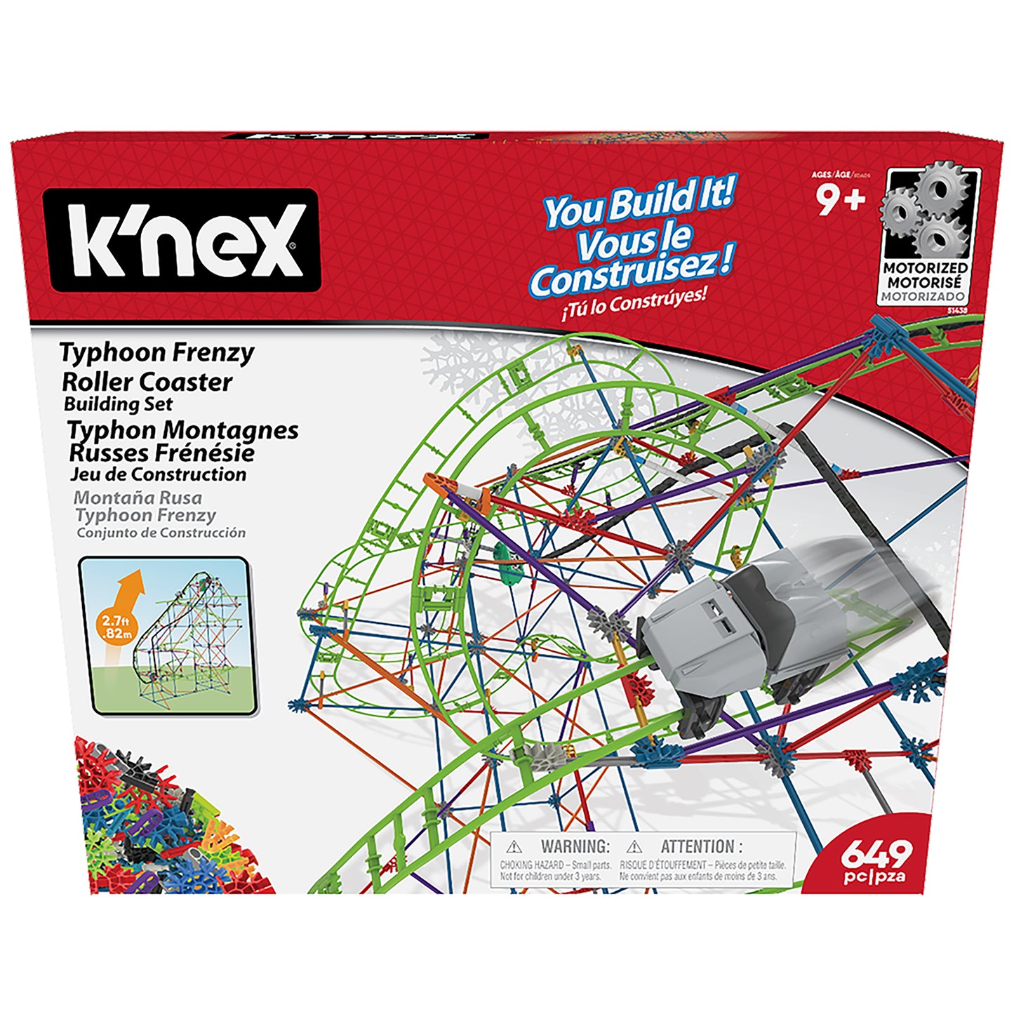K'NEX Motorised Typhoon Frenzy Coaster 2 in 1 Building Set
