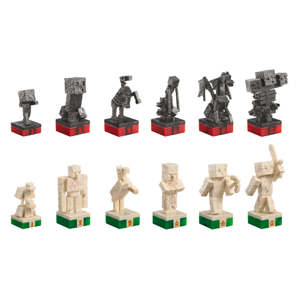 Minecraft Overworld Heroes VS Hostile Mobs Chess Set