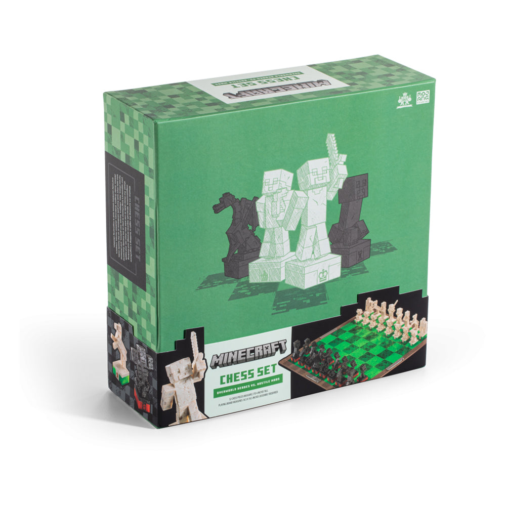 Minecraft Overworld Heroes VS Hostile Mobs Chess Set
