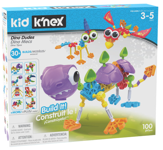 Kid K'NEX Dino Dudes 100 Pc/ 30 Model Building Set