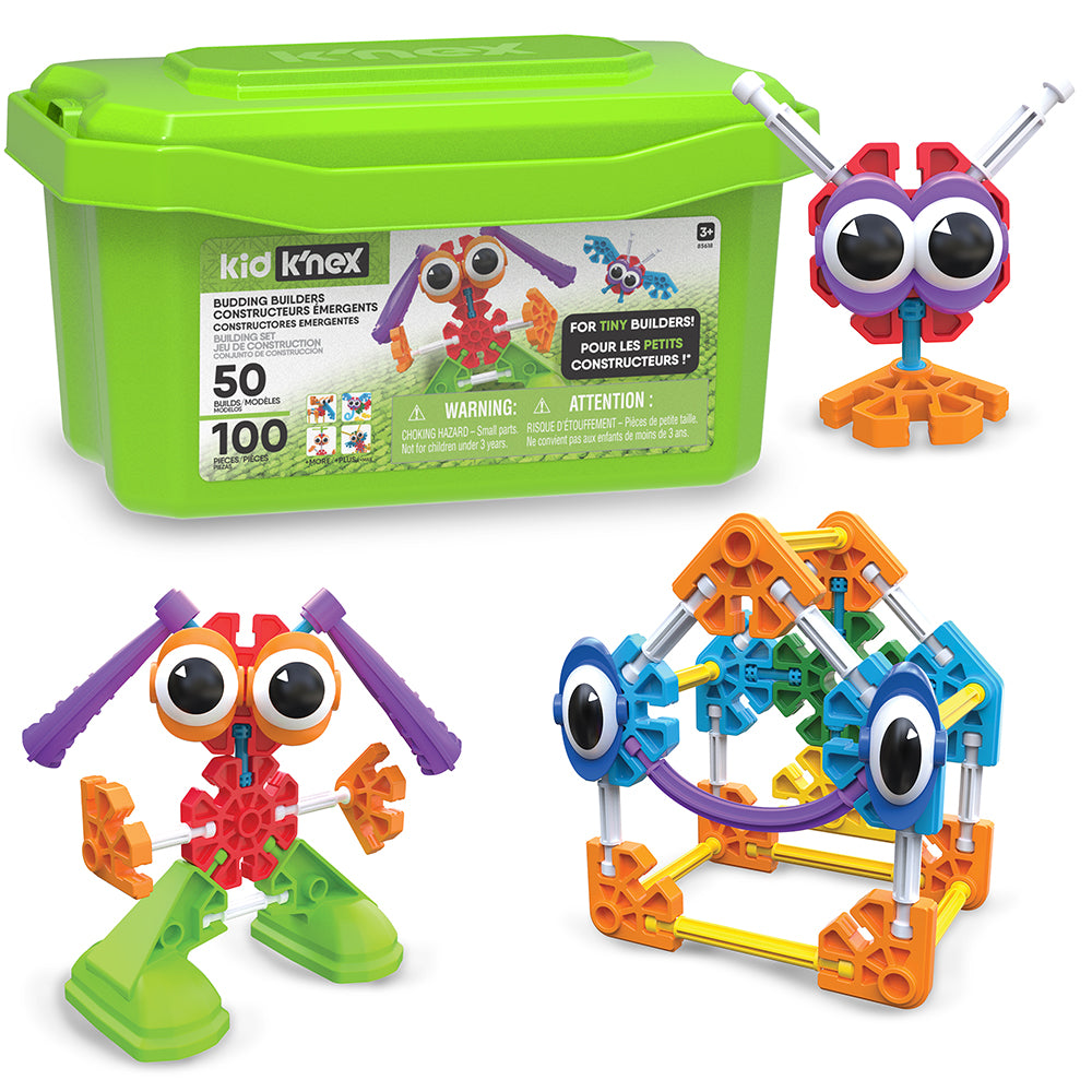 Kid K'NEX Budding Builders Set 100 Pieces 50 Model designs
