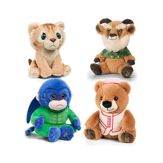 Wicked 4x Plush Character Bundle – Cowardly Lion Cub, Chistery, Nanny Dulcibear & Dr. Dillamond