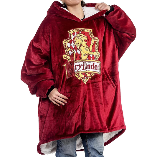 Harry Potter: Unisex Gryffindor Oversized Blanket Hoodie - Comfortable Sherpa fleece lining and pockets