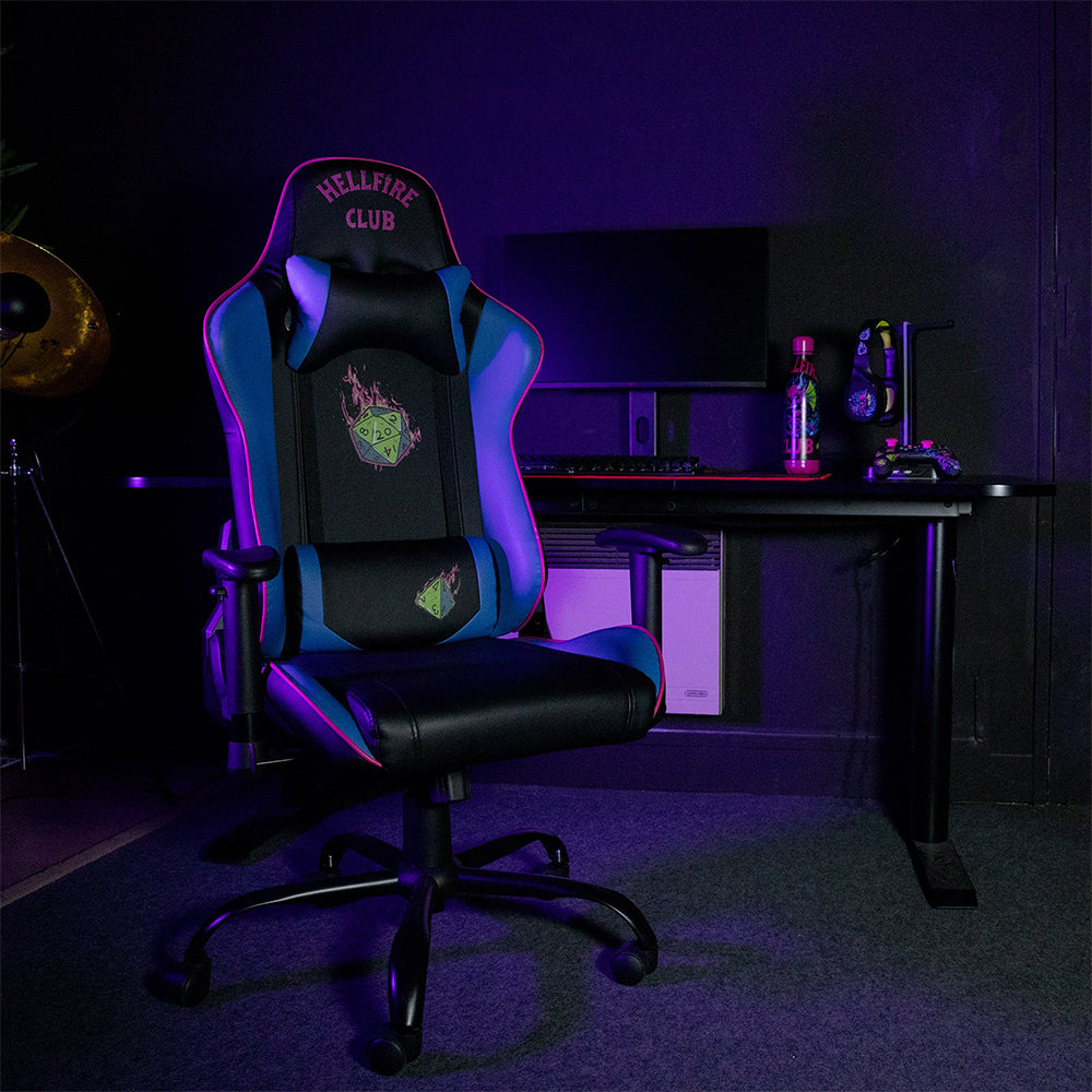 Stranger Things Gaming Chair – Ergonomic Hellfire Club Design with Recline and Lumbar Support