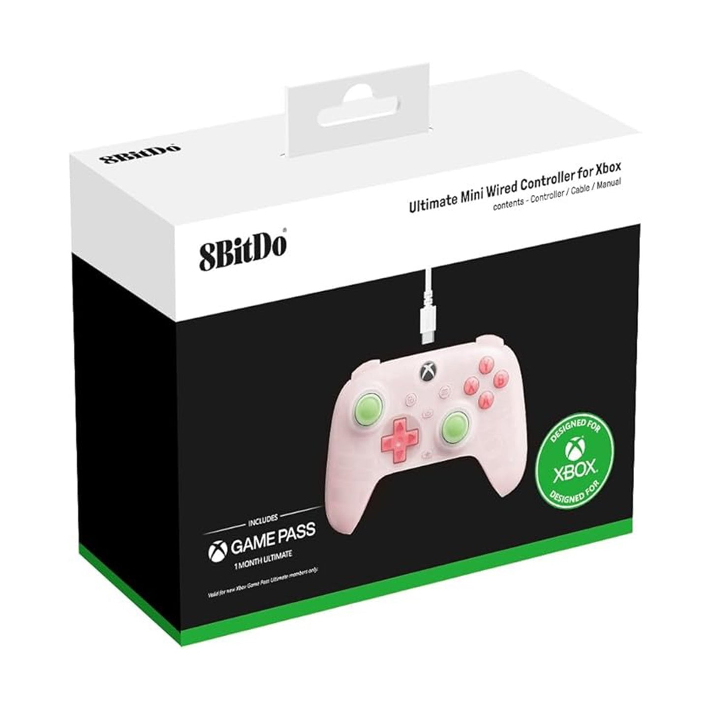 8BitDo Ultimate Mini Wired Controller for Xbox Series X|S with Hall Effect Joysticks (Translucent Pink)