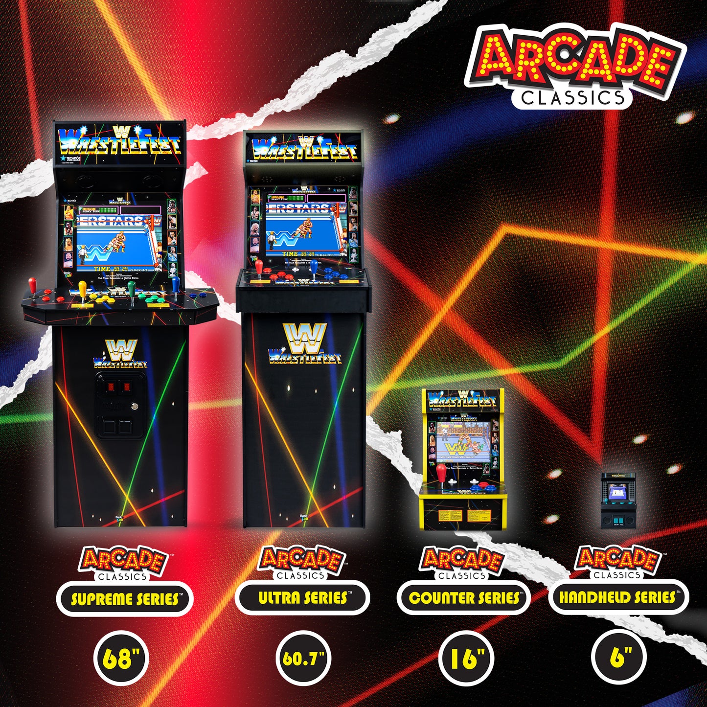 WWE Wrestlefest 5-in-1 Deluxe Arcade Machine (Pre-Order | Ship Date: 20/11/2025)