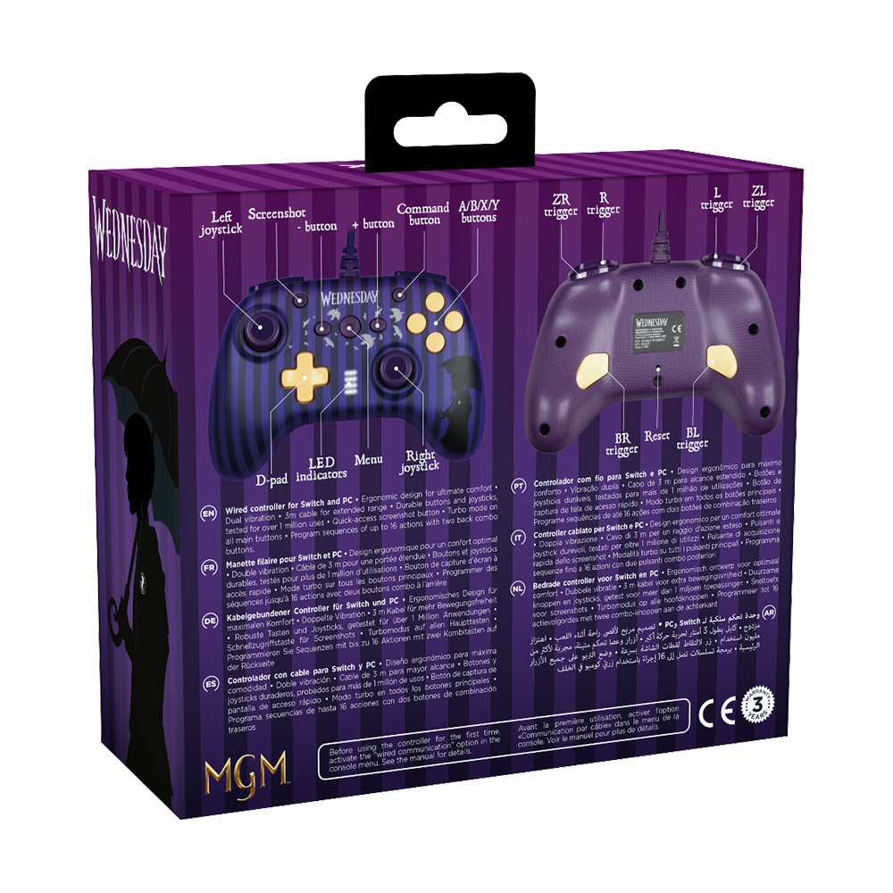 Wednesday - Officially licensed Controller For Nintendo Switch & PC
