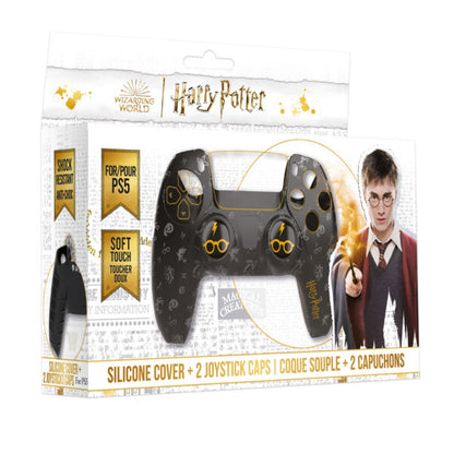 Freaks And Geeks Harry Potter-Silicone shell + grips for PS5 controller - Black