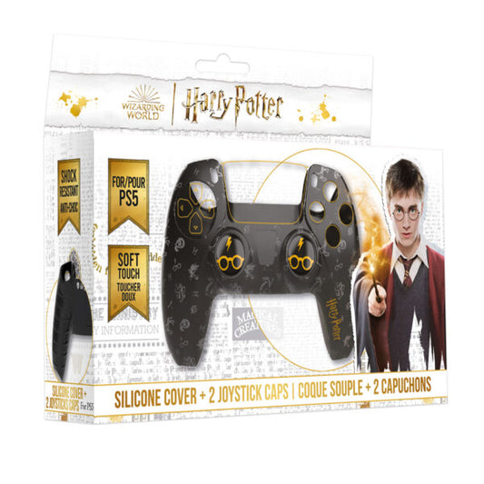 Harry Potter-Silicone shell + grips for PS5 controller - Black